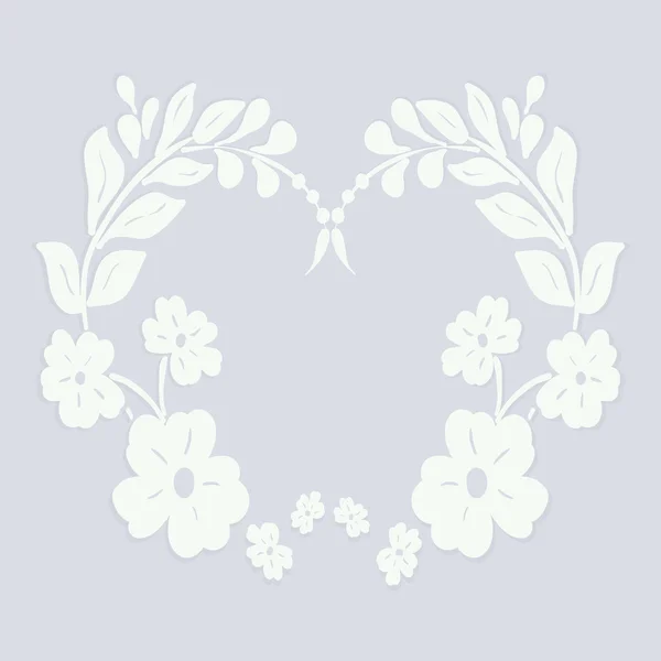 Cornice per testo fiore bianco — Vettoriale Stock