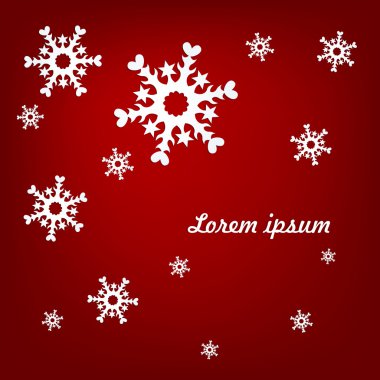 kırmızı bir arka plan üzerinde hafif kar taneleri