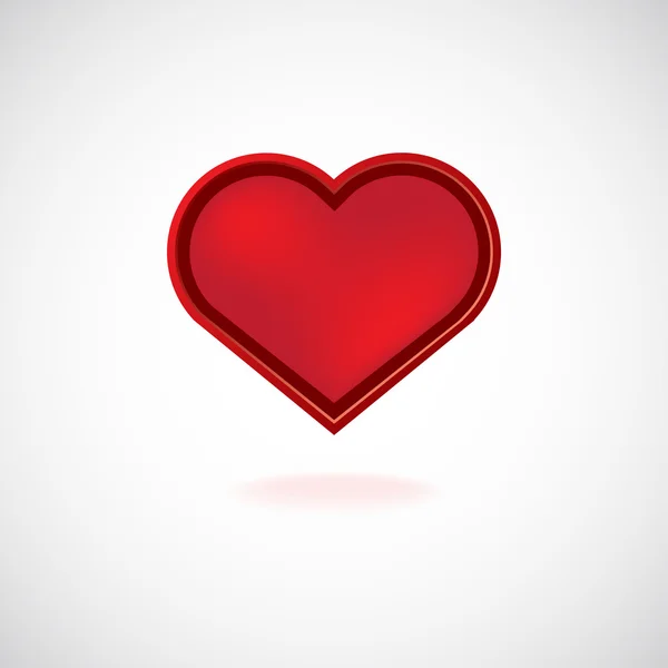 Rött hjärta alla hjärtans dagskort på vit bakgrund — Stock vektor