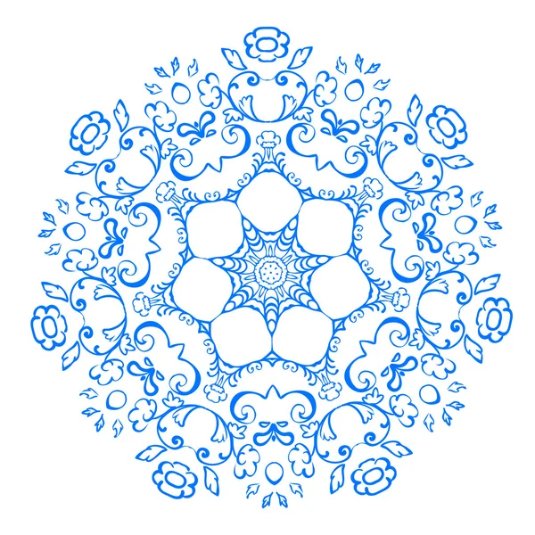 Rosette pattern of blue flowers. vector — Stock Vector