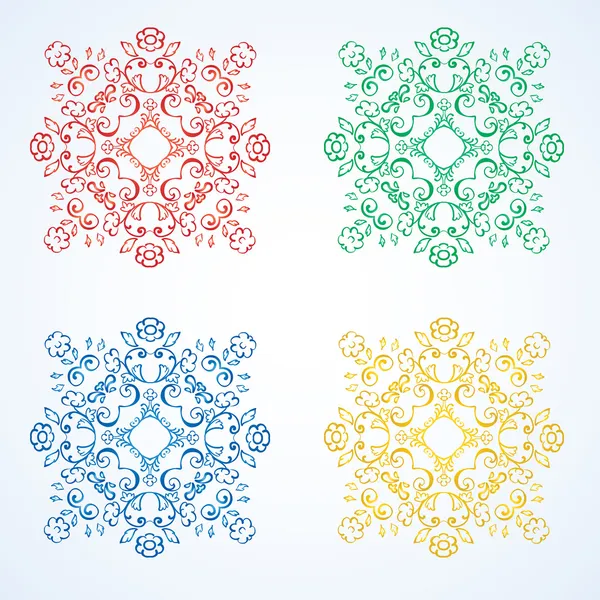Rosette pattern of  flowers. vector — Stock Vector