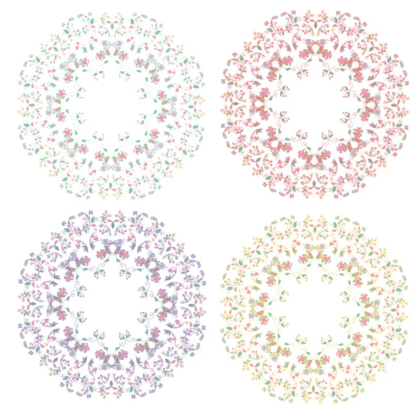 Set of floral motifs in Russian style — Stock Vector