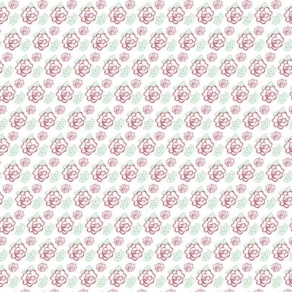 Bezešvé pattern stylizované květy a listy růží — Stockový vektor