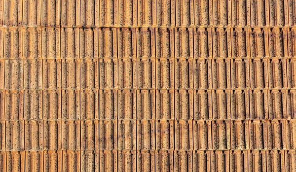 Texture Old Grungy Red Clay Roof Tiles — Stockfoto