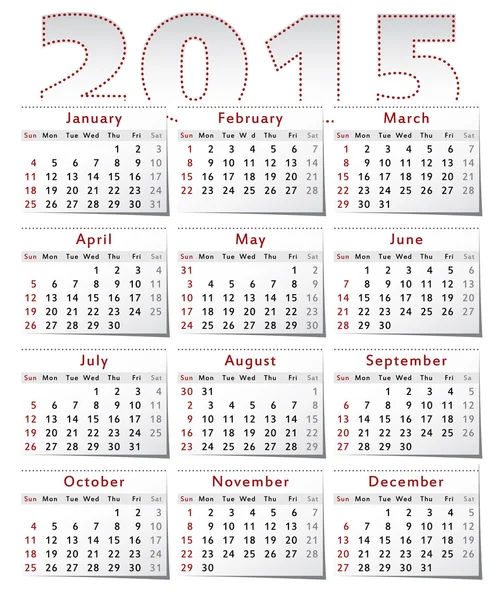 Calendar 2015 — Stock Vector