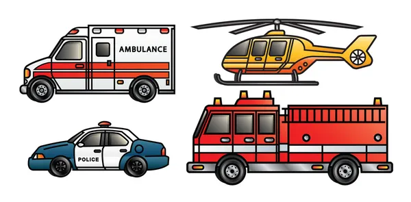 Vehículos de emergencia — Vector de stock