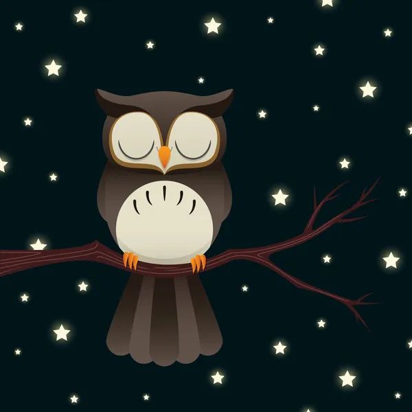 Hibou endormi — Image vectorielle