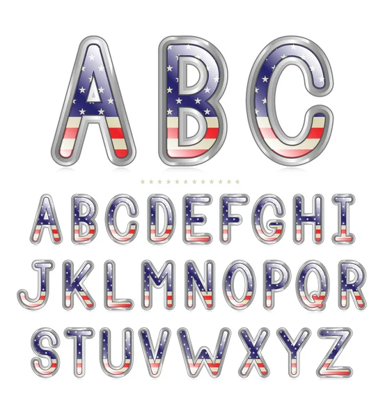 Metallic America Font — Stock Vector