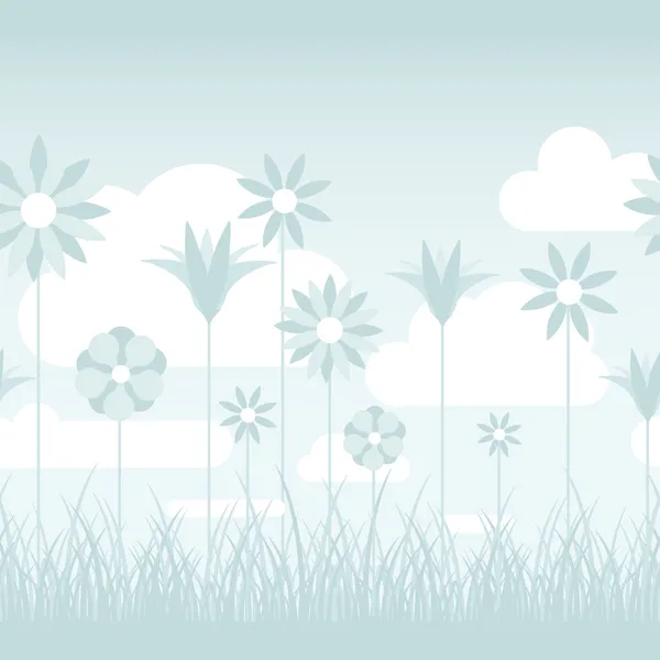 Soft Blue Flower Background — Stock Vector