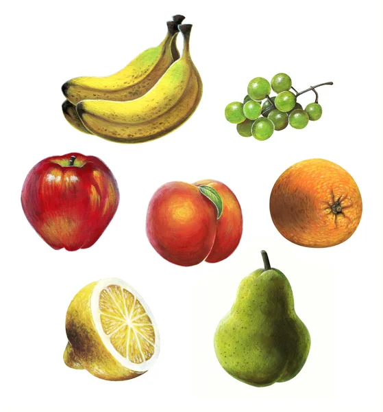 Акрилові фруктовий набір — стокове фото