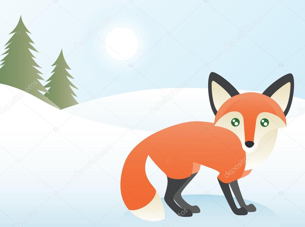 Abstract Fox Christmas Card