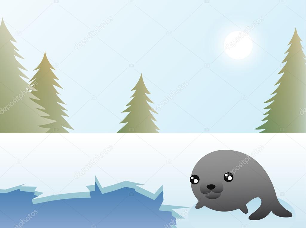Abstract Seal Christmas Card