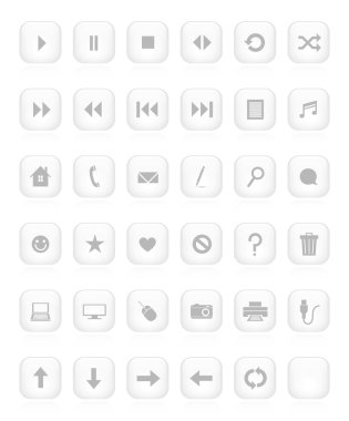 Beyaz minimalist düğmesi koleksiyonu