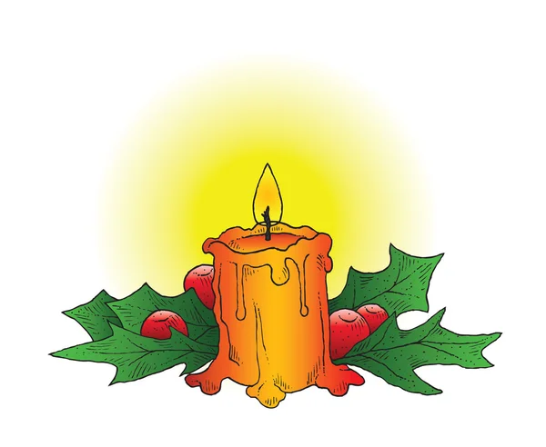 Christmas Candle — Stock Vector