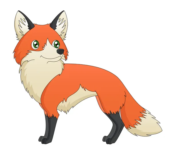 Fox de pie — Vector de stock