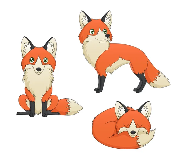 Fox Set — Stock Vector