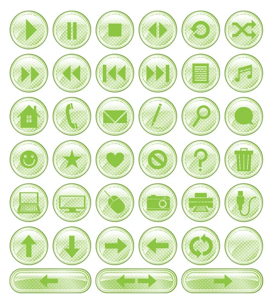 Green Spotted Buttons Collection — Stock Vector