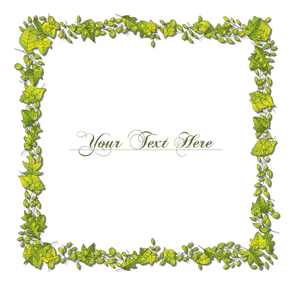 Square Leaf Border — Stock Vector