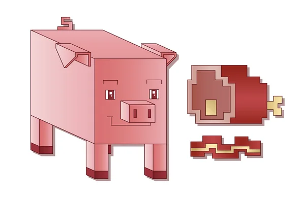 Kwadrat świnia — Wektor stockowy
