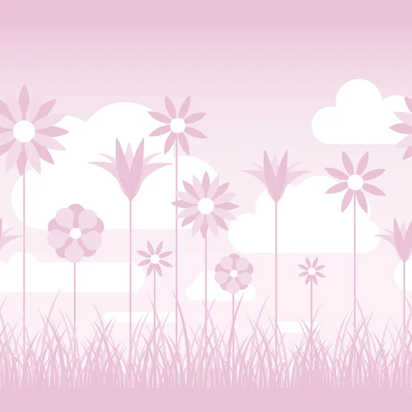 Pink Flower Background — Stock Vector