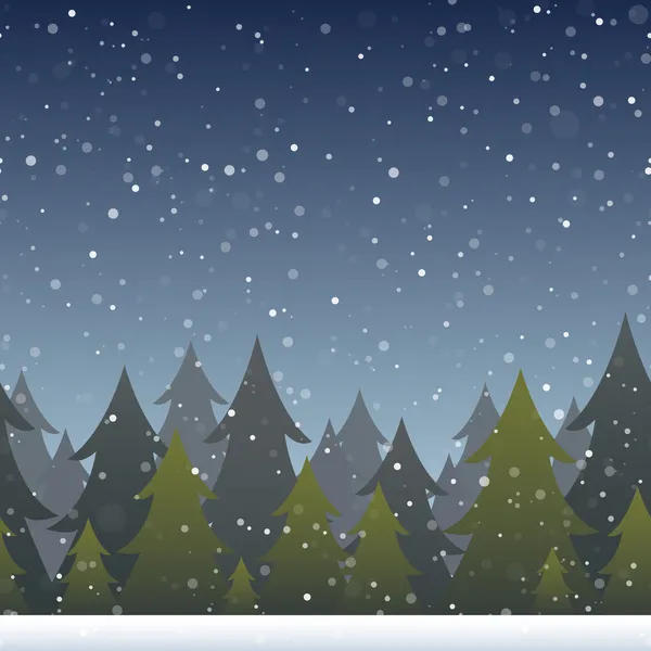 Winter Forest Background — Stock Vector