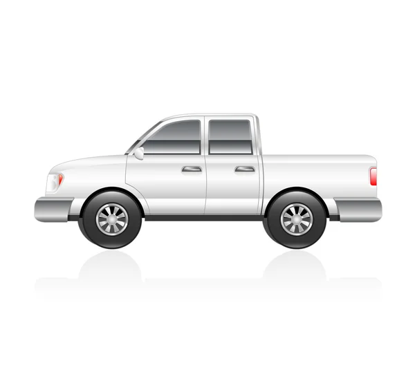 Witte pick-up truck — Stockvector