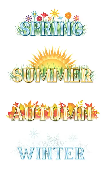 Four Seasons Banners — Stock Vector