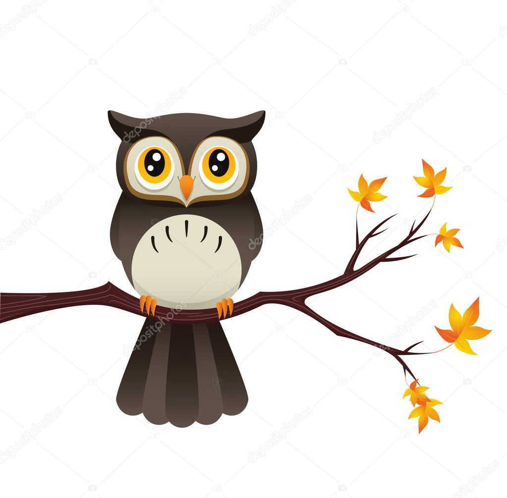 Owl On A Branch Stock Vector Image by ©AvelKrieg #24801165 Owl On A Branch Stock Vector Image by ©AvelKrieg #24801165