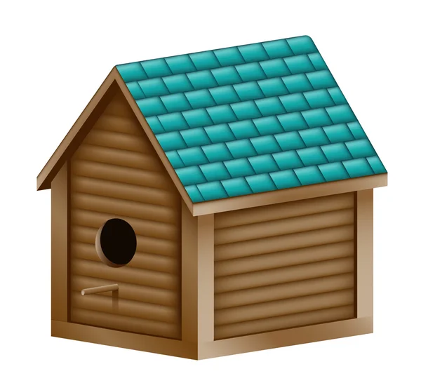 Casa de pájaros de madera — Vector de stock