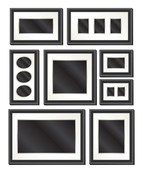 Colección de marco de foto negro — Archivo Imágenes Vectoriales