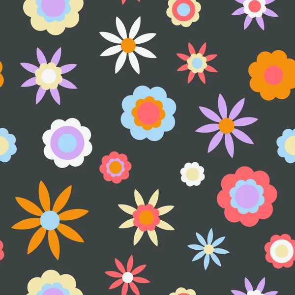 Dunkler Retro-Blume Hintergrund — Stockvektor