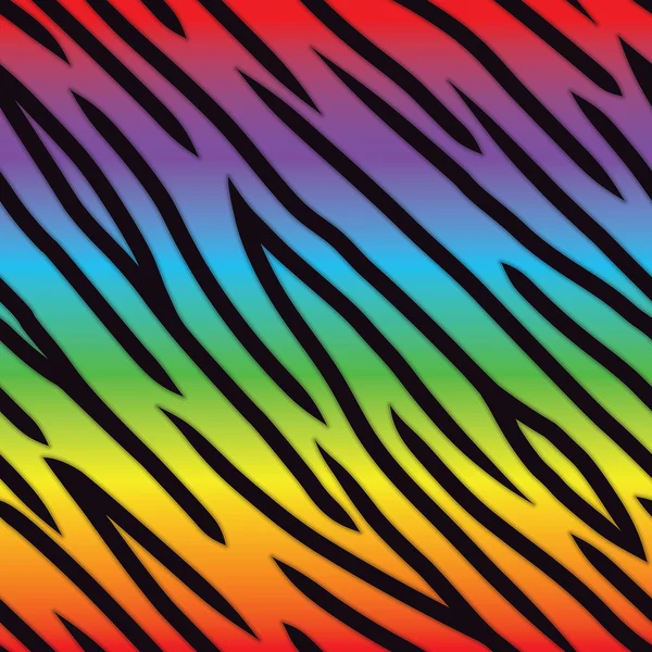 Rainbow Tiger Pattern — Stock Vector