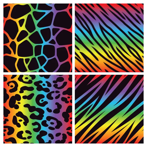 Rainbow djur print samling — Stock vektor