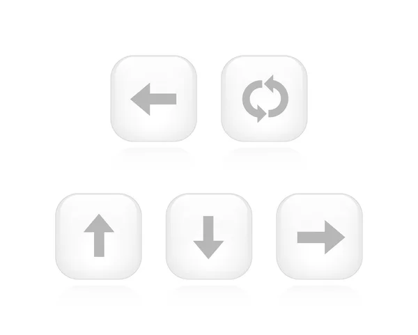 白色的箭头按钮 — 图库矢量图片