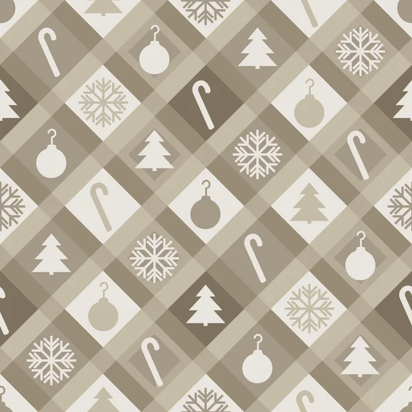 Sepia Christmas Quilt Background — Stock Vector
