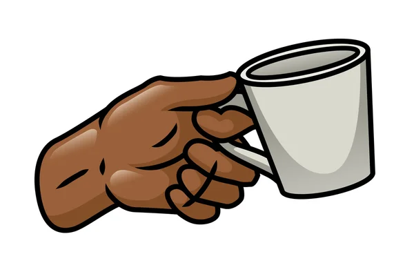 Hand Holding A Mug — Stock Vector