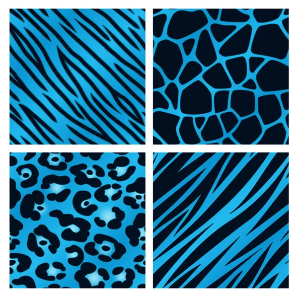 Blaue Animal Print Kollektion — Stockvektor