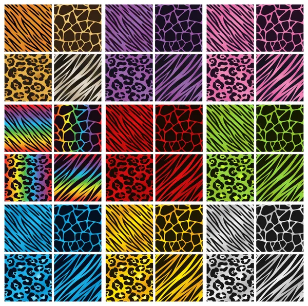 Animal Print Farben Kollektion — Stockvektor