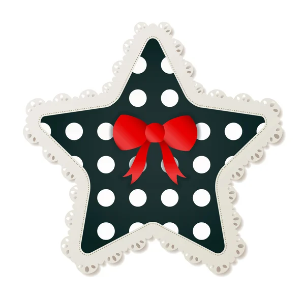Patch de couture à pois en forme d'étoile — Image vectorielle