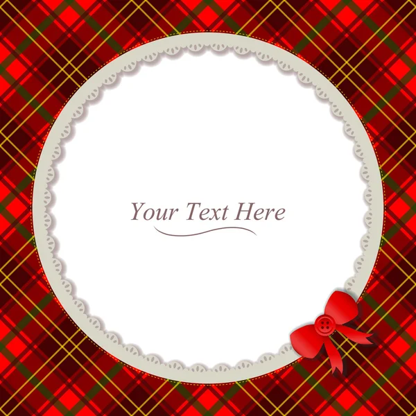 Round Plaid Frame — Stock Vector