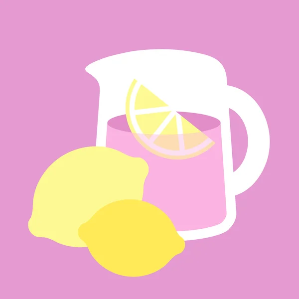Pinkfarbene Limonade — Stockvektor