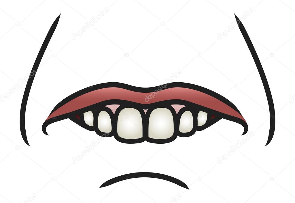 Silly Lip Bite Stock Vector by ©AvelKrieg 46370737