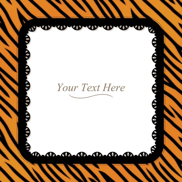 Tiger Skin Square Border — Stock Vector