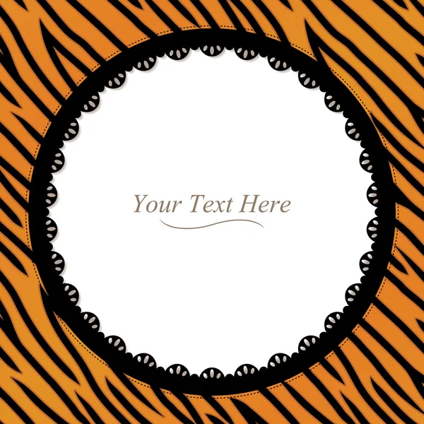 Bordure ronde de peau de tigre — Image vectorielle