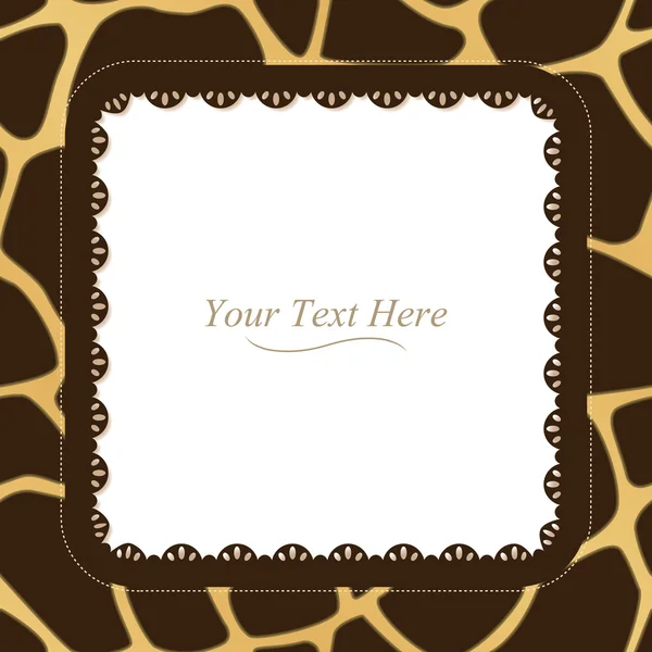 Cadre d'impression de girafe carré — Image vectorielle