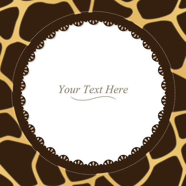 Round Giraffe Print Frame
