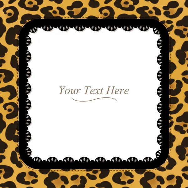 Square Leopard Print Frame — Stock Vector