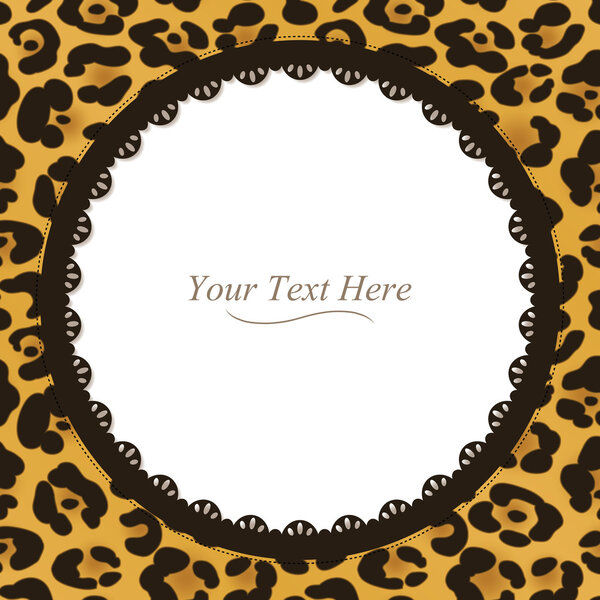 Round Leopard Print Frame