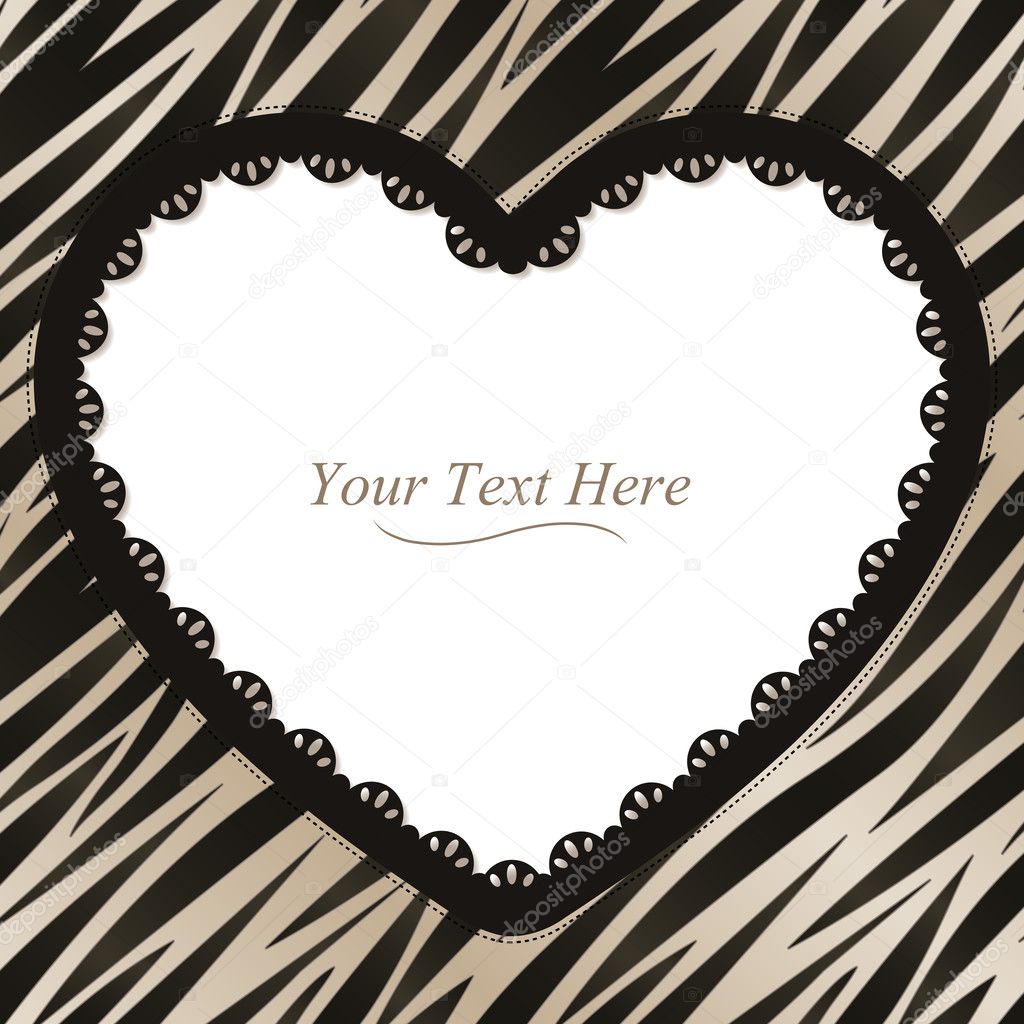 Heart Zebra Print Frame