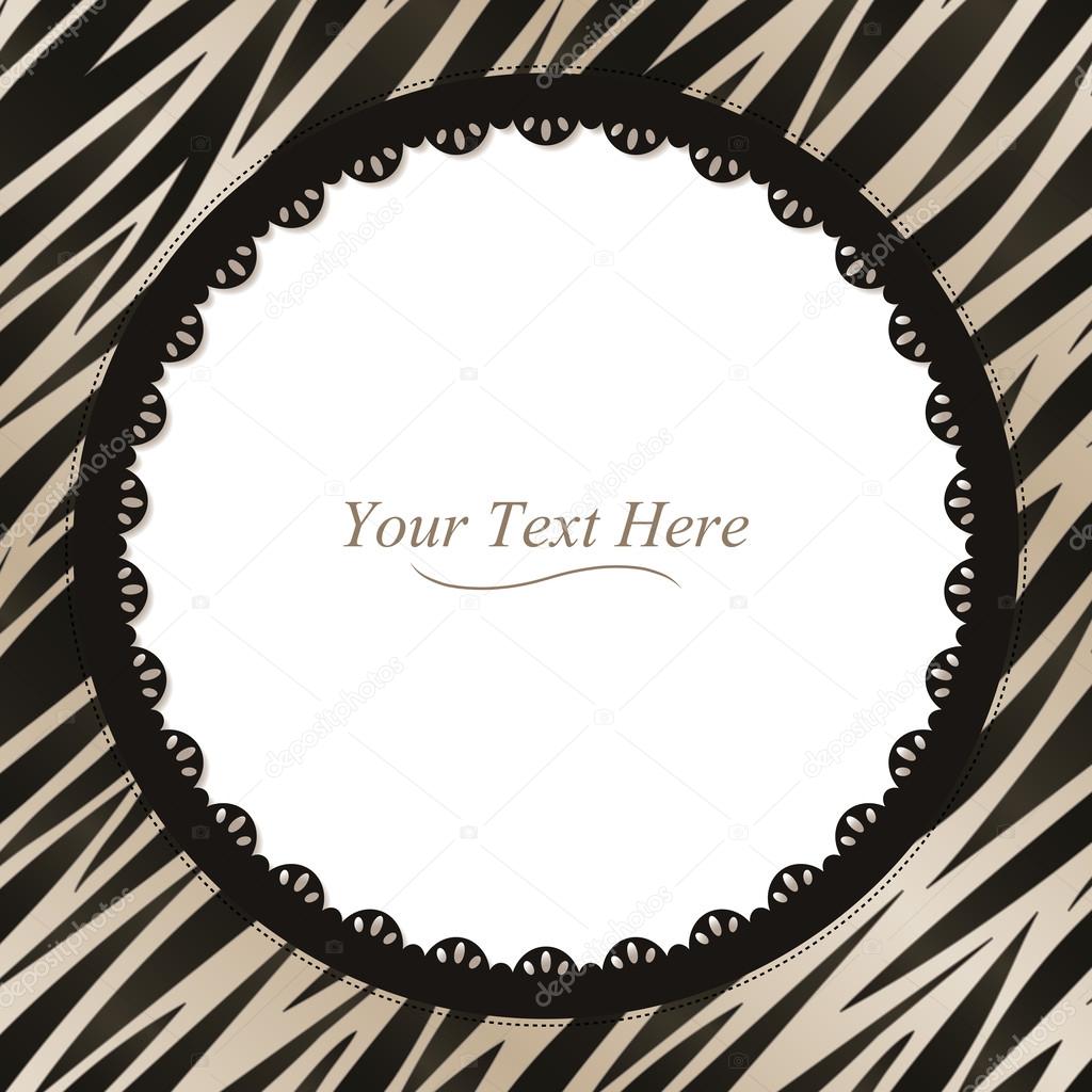 Round Zebra Print Frame